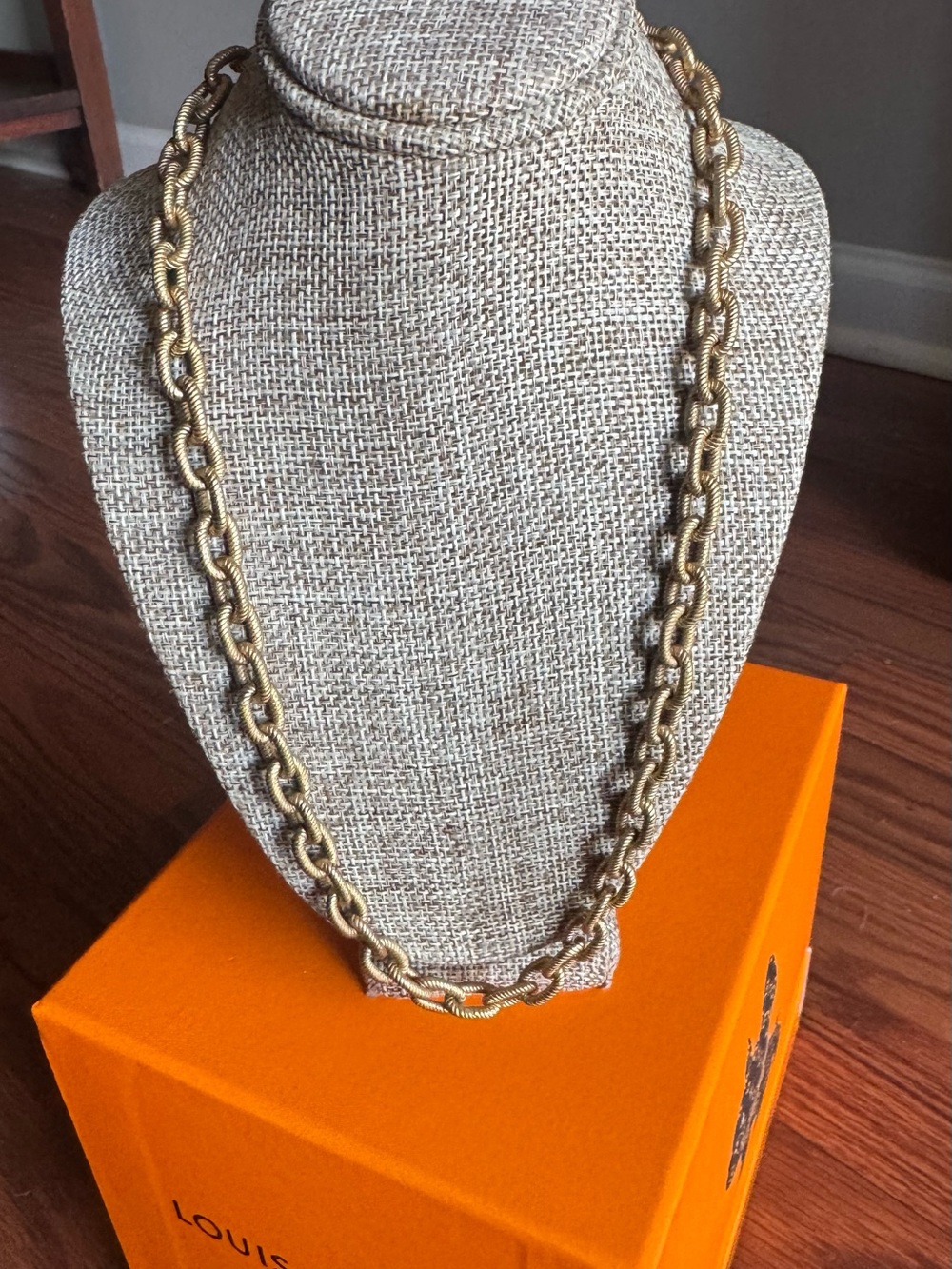 Jay Strongwater Gold-Tone Chunky Chain Necklace with Diamond accents